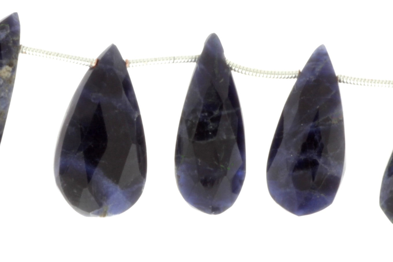 Blue Sodalite 18x10mm Faceted Pear Shaped Briolettes
