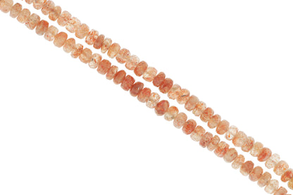 Ombre Orange Sunstone 7mm Faceted Rondelles