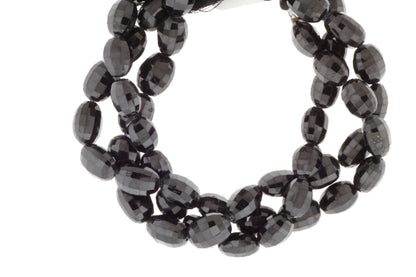 Black Spinel 12x9mm Faceted Drums