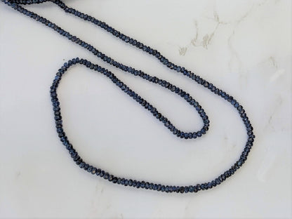 Navy Blue Sapphire 2mm Faceted Rondelles