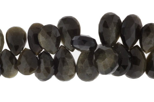 Cat's Eye Feldspar 15x9mm Faceted Pear Shaped Briolettes