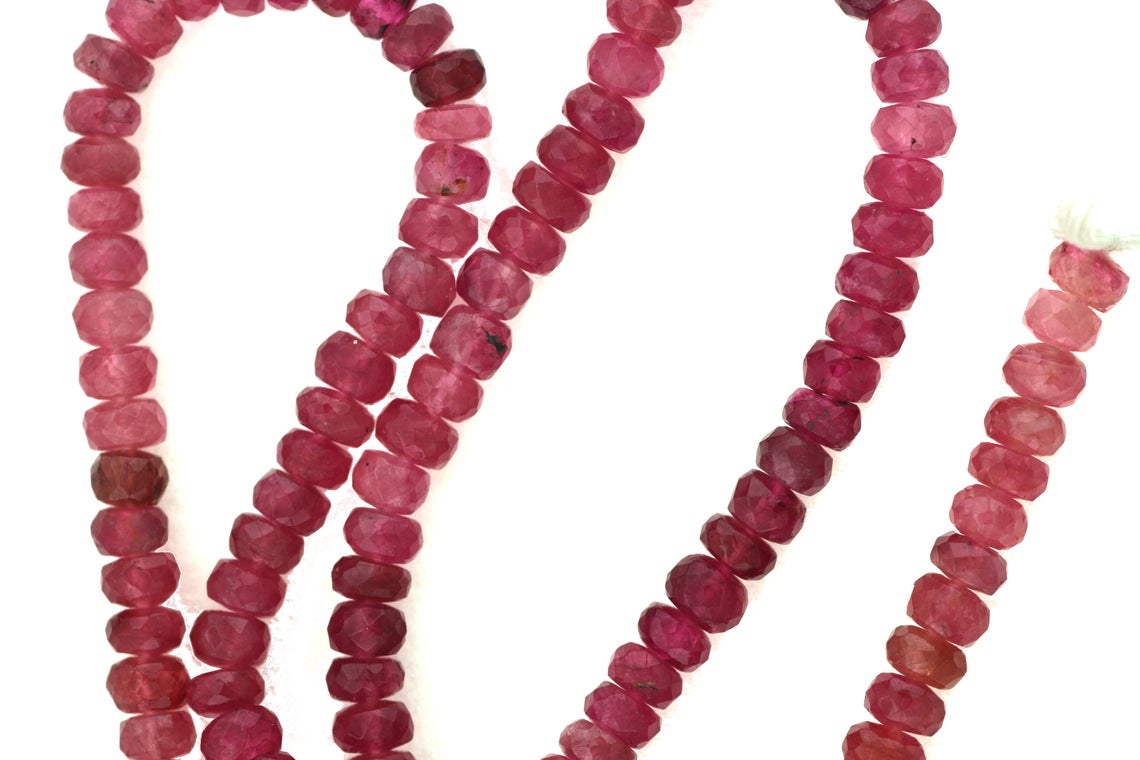 Pink Tourmaline 4.5mm Faceted Rondelles