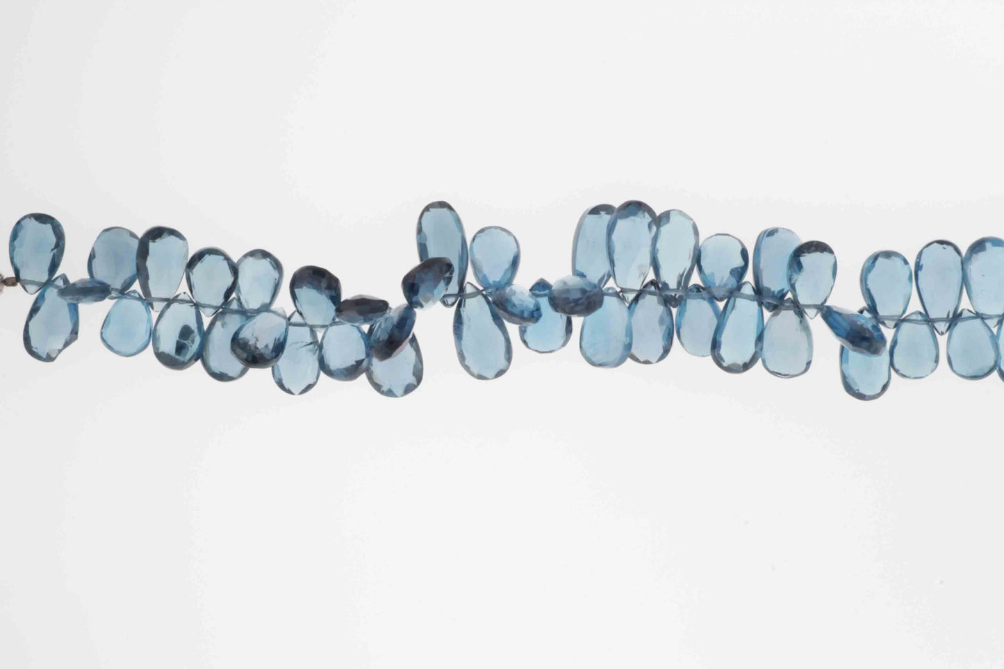 London Blue Topaz 11x6mm Faceted Pear Shaped Briolettes