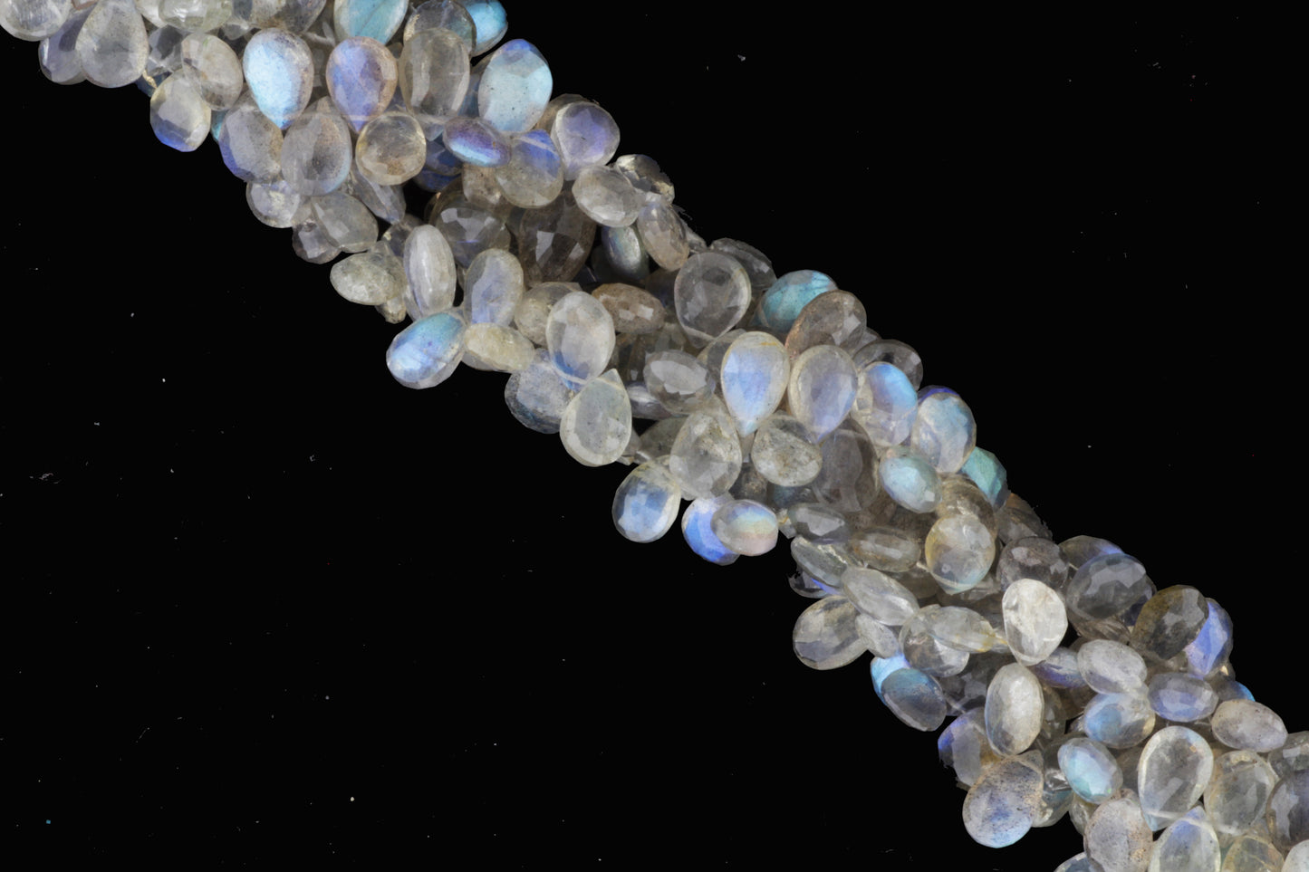 AA Blue Labradorite 6x9mm Faceted Pear Shaped Briolettes