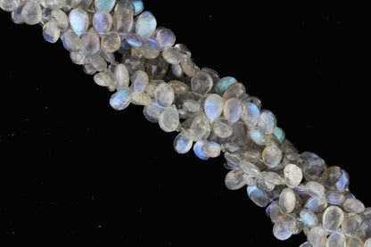 AA Blue Labradorite 6x9mm Faceted Pear Shaped Briolettes