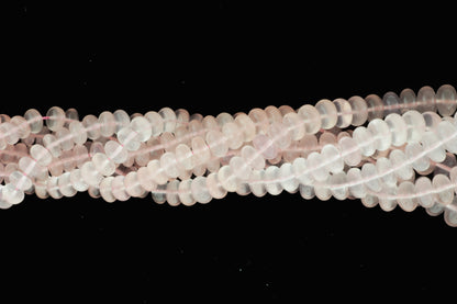 Pink Rose Quartz 6mm Smooth Rondelles