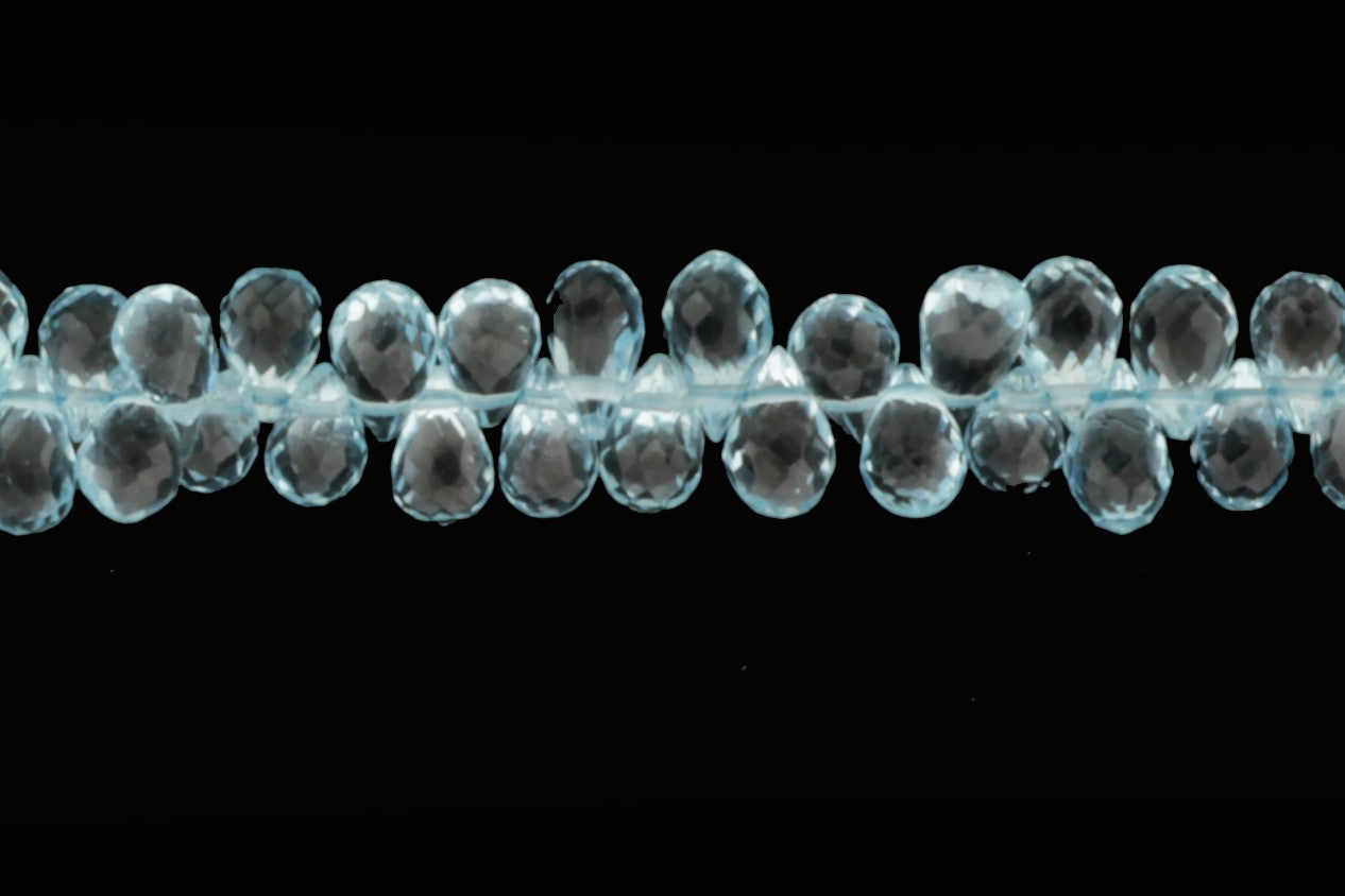 Sky Blue Topaz 5x3mm Faceted Teardrop Briolettes