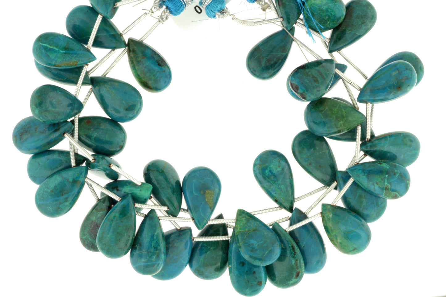 Blue Green Chrysocolla 16x10mm Smooth Pear Shaped Briolettes
