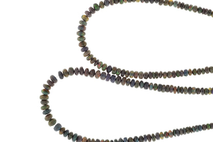 Black Ethiopian Opal 3.5mm Faceted Rondelles