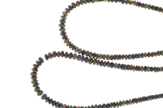 Black Ethiopian Opal 3.5mm Faceted Rondelles
