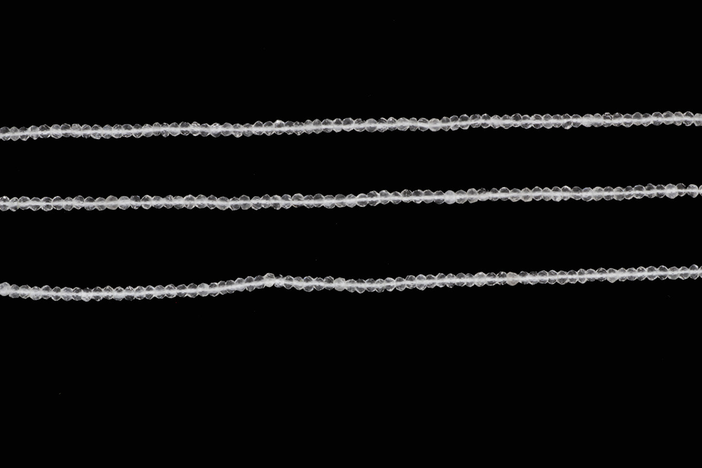 Clear Rock Crystal Quartz 3mm Faceted Rondelles
