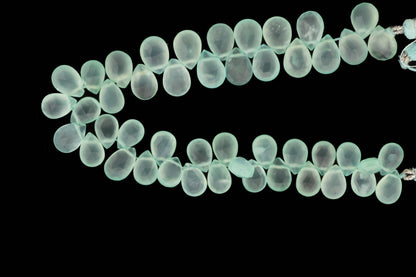 Aqua Chalcedony 9x7mm Faceted Pear Shaped Briolettes