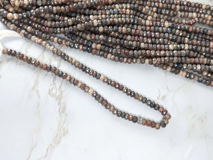 Coated Multi Moonstone 6mm Faceted Rondelles