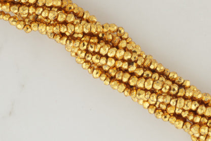Gold Plated Pyrite 2.5mm Faceted Rondelles
