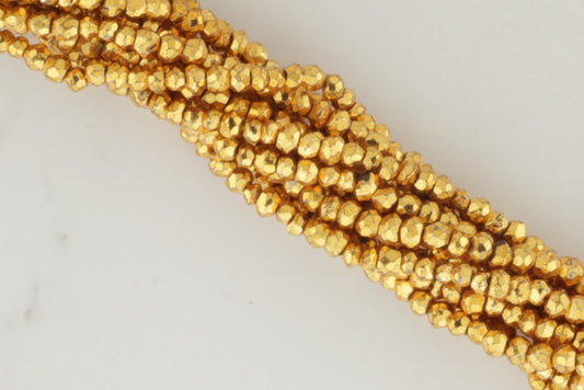 Gold Plated Pyrite 2.5mm Faceted Rondelles