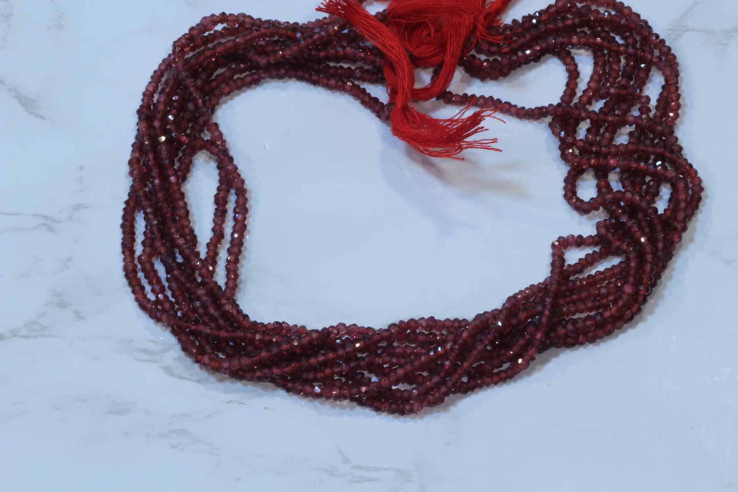 Red Garnet 3mm Faceted Rondelles
