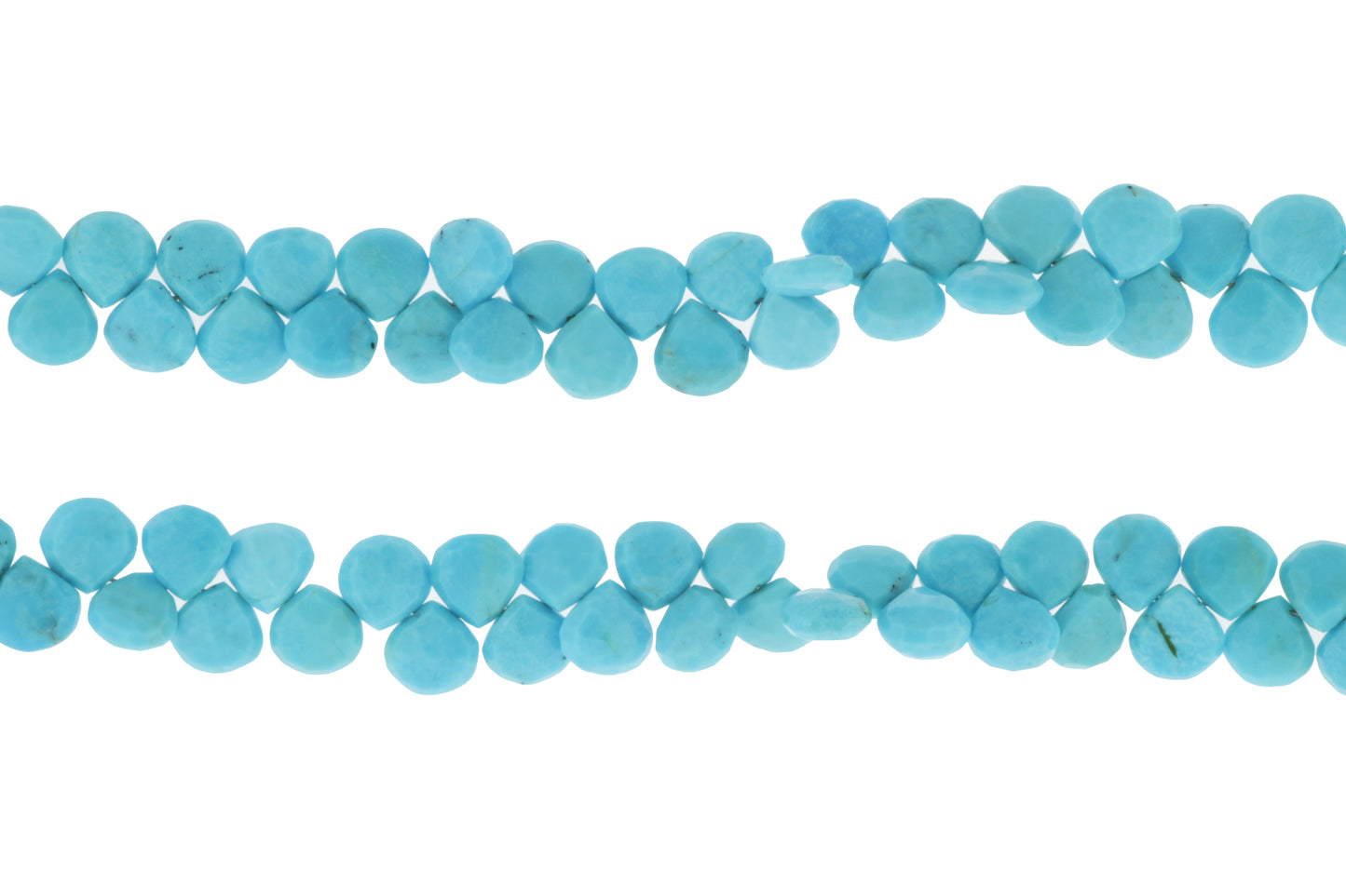 Natural Blue Turquoise 7mm Faceted Heart Shaped Briolettes
