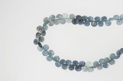Blue Moss Aquamarine 6mm Faceted Heart Shaped Briolettes