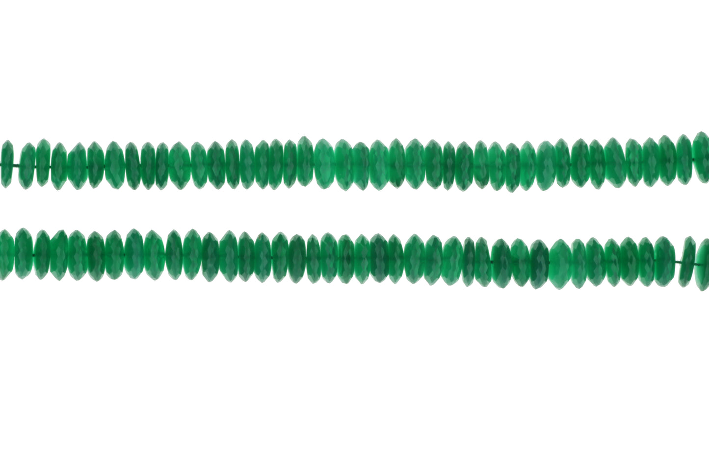 Green Onyx 8mm German Cut Faceted Rondelles