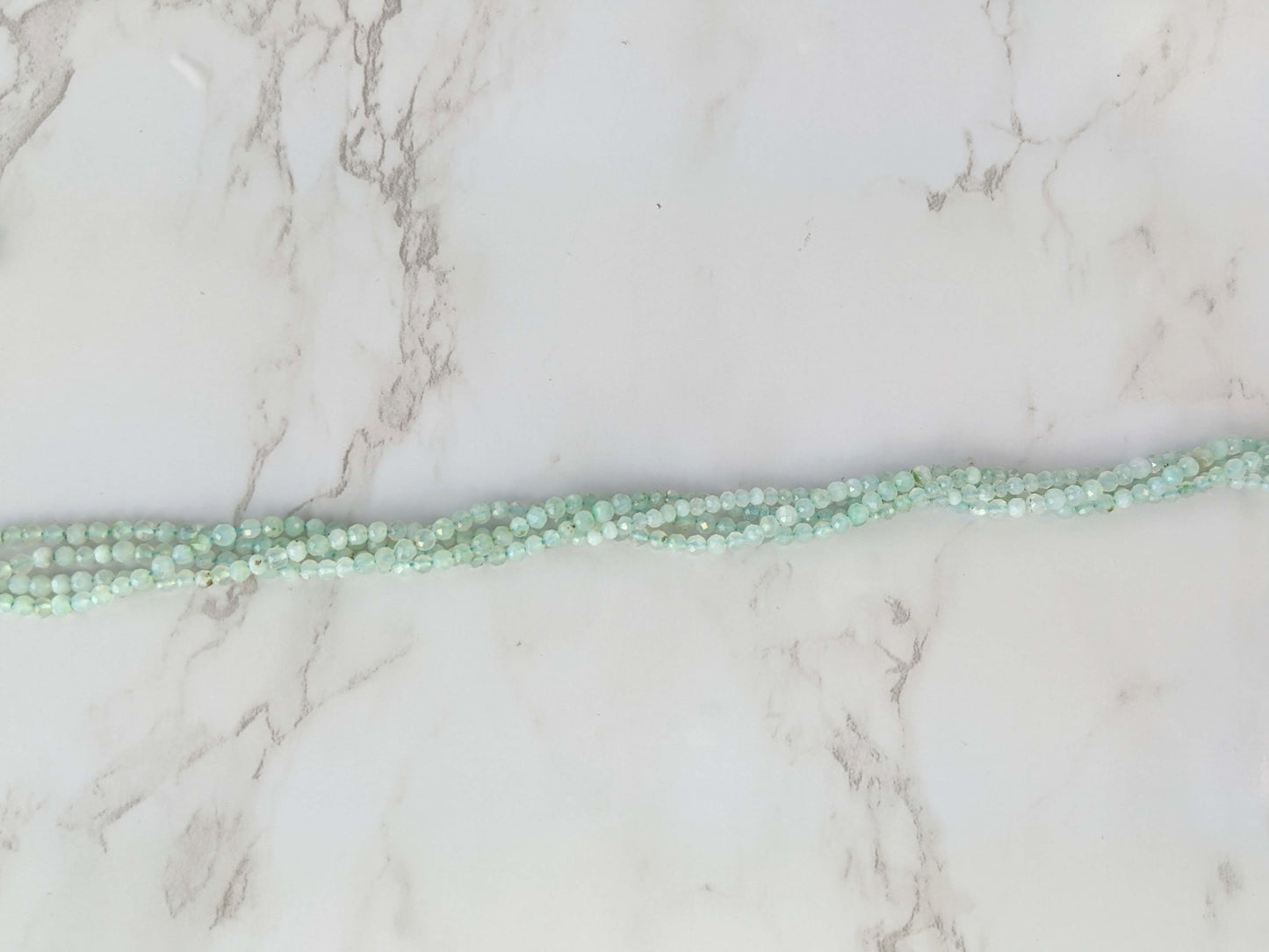 Blue Peruvian Opal 3mm Faceted Rounds