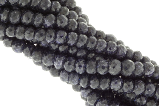 Dyed Blue Sapphire 5mm Faceted Rondelles