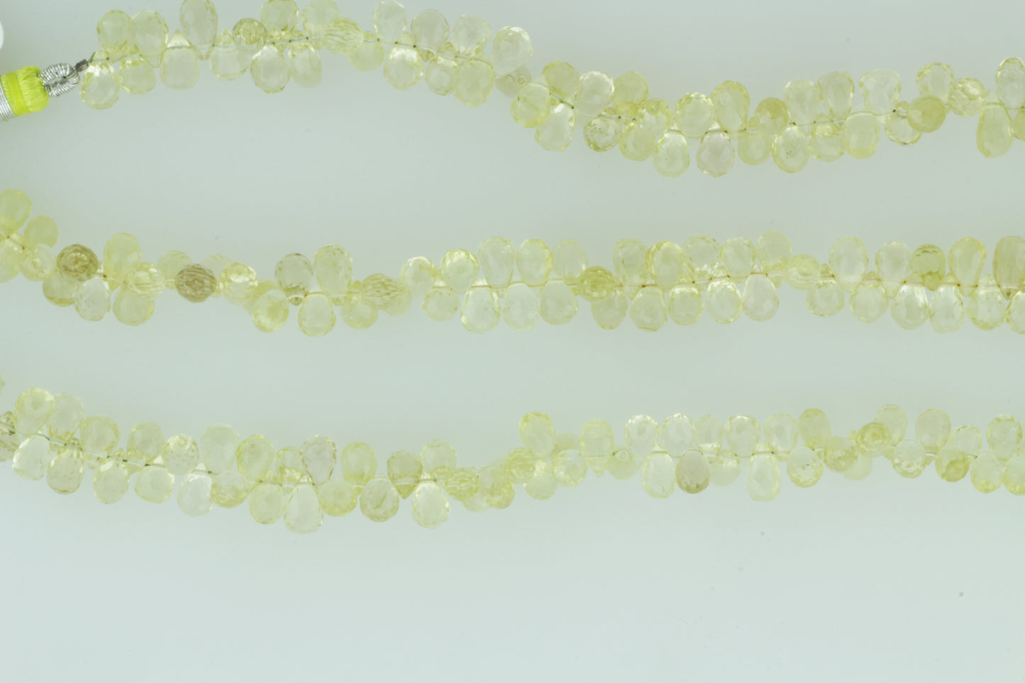 Yellow Lemon Quartz 6x4mm Faceted Teardrop Briolettes
