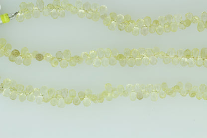 Yellow Lemon Quartz 6x4mm Faceted Teardrop Briolettes