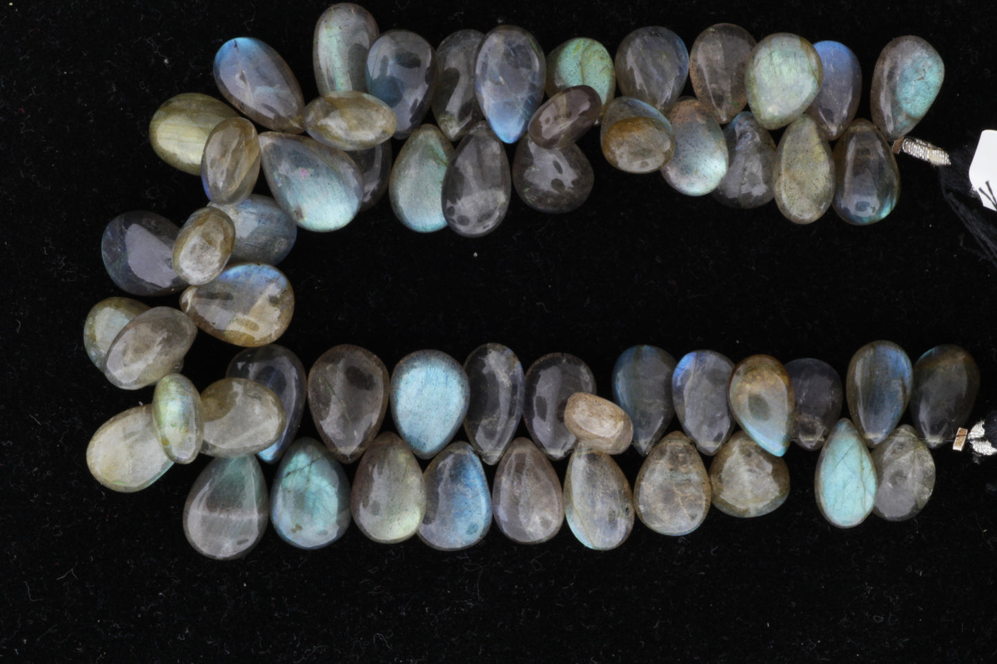Blue Labradorite 12x8mm Smooth Pear Shaped Briolettes