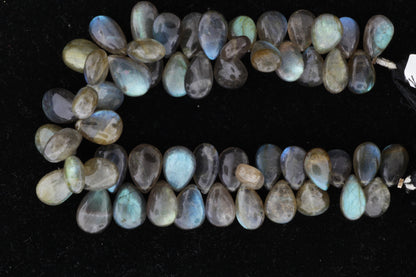 Blue Labradorite 12x8mm Smooth Pear Shaped Briolettes