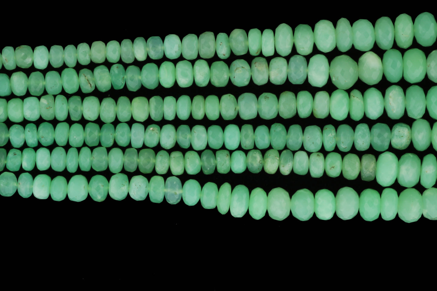 Apple Green Chrysoprase 6mm Faceted Rondelles