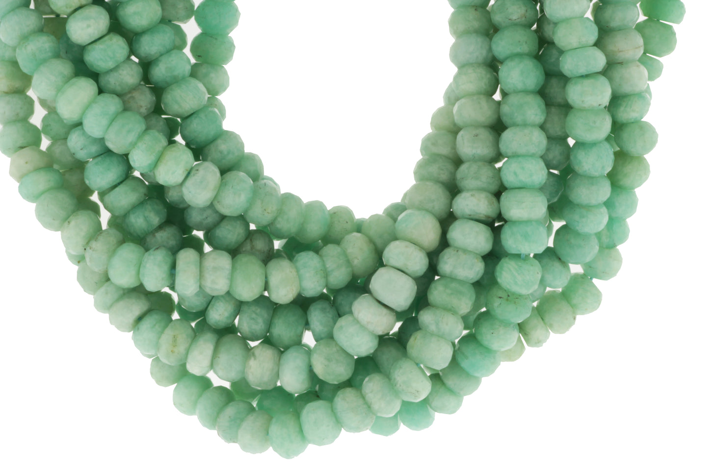 Blue Amazonite 8mm Faceted Rondelles