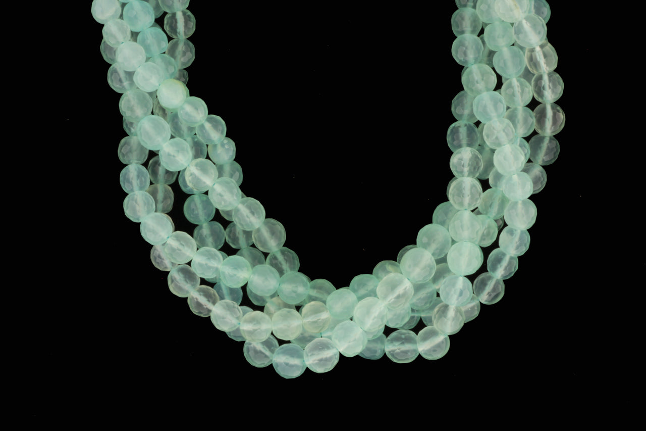 Aqua Chalcedony 5mm Faceted Rounds