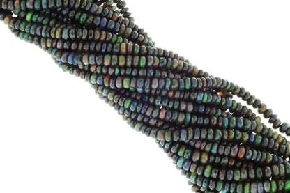 Black Ethiopian Opal 3.5mm Faceted Rondelles