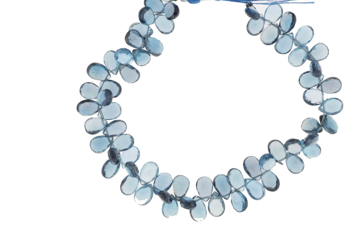 London Blue Topaz 9x5mm Faceted Pear Shaped Briolettes