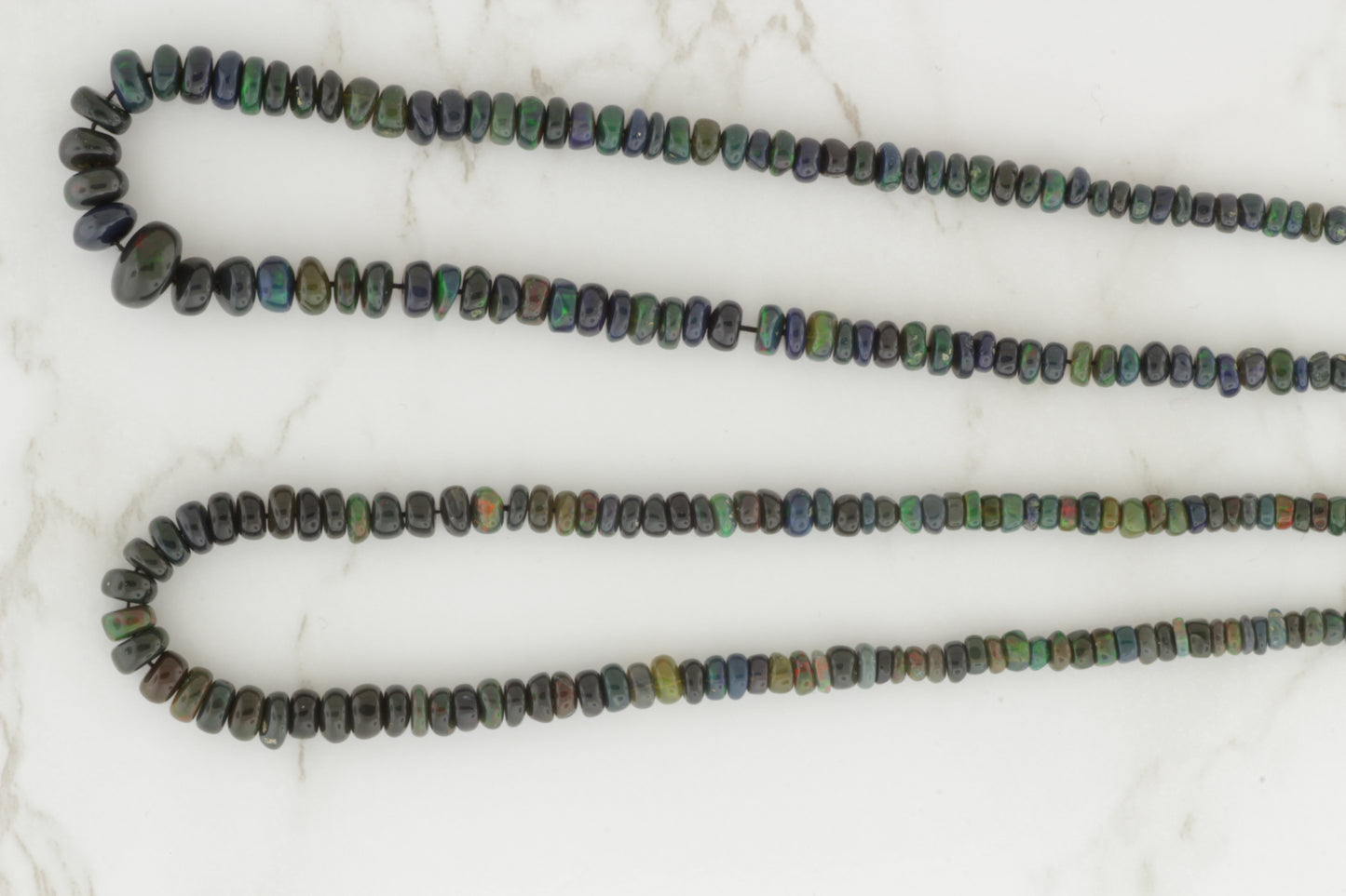 Black Ethiopian Opal 3mm Smooth Rondelles