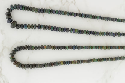Black Ethiopian Opal 3mm Smooth Rondelles