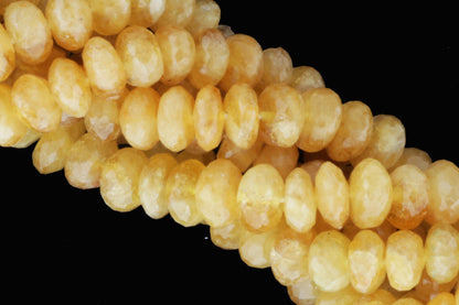 Yellow Heliodor 7mm Faceted Rondelles