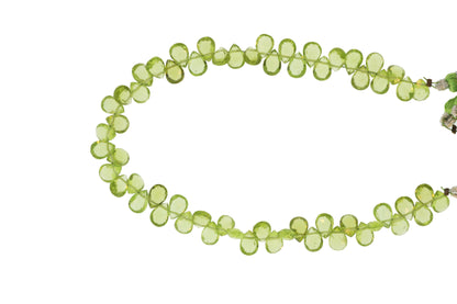 Green Peridot 7x5mm Faceted Pear Shaped Briolettes