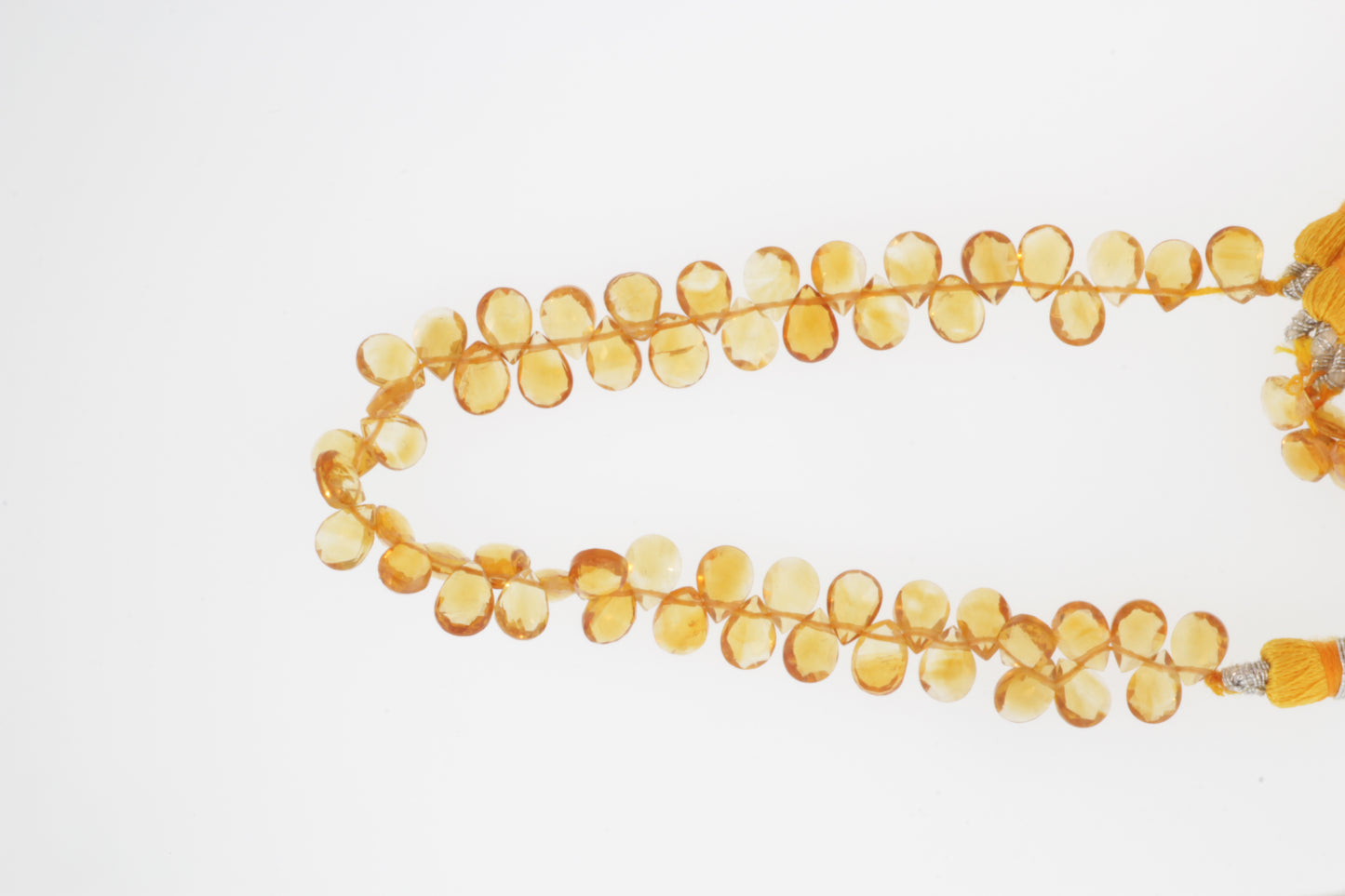Orange Madeira Citrine 7x5mm Faceted Pear Shaped Briolettes