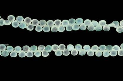 Aqua Chalcedony 7mm Faceted Heart Shaped Briolettes