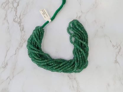 Green Emerald 3mm Faceted Rondelles