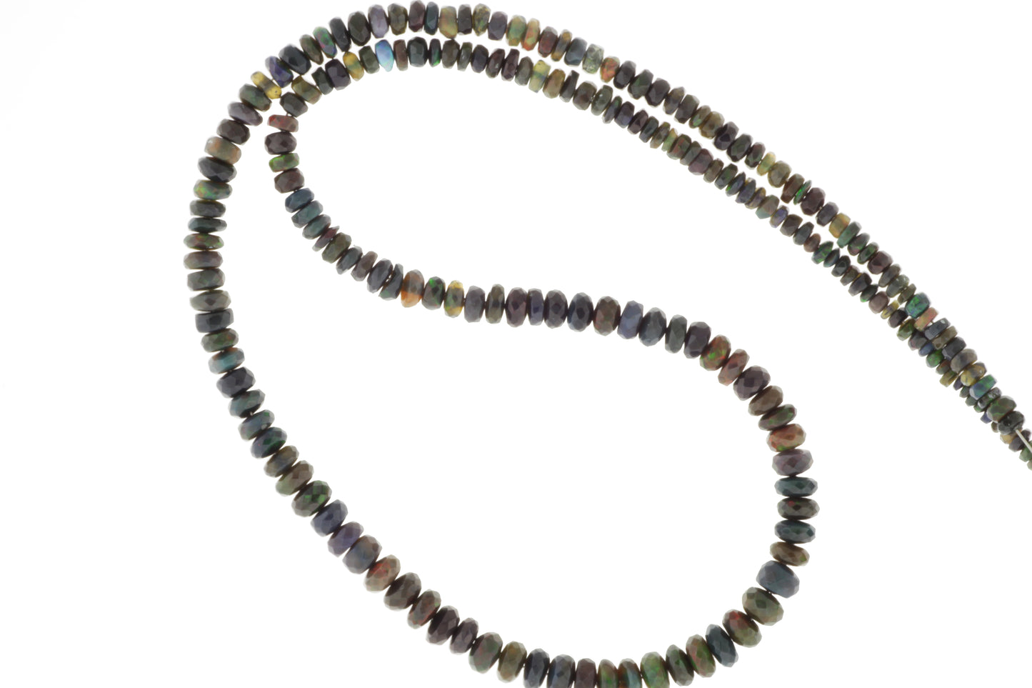 Black Ethiopian Opal 3.5mm Faceted Rondelles
