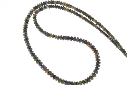 Black Ethiopian Opal 3.5mm Faceted Rondelles