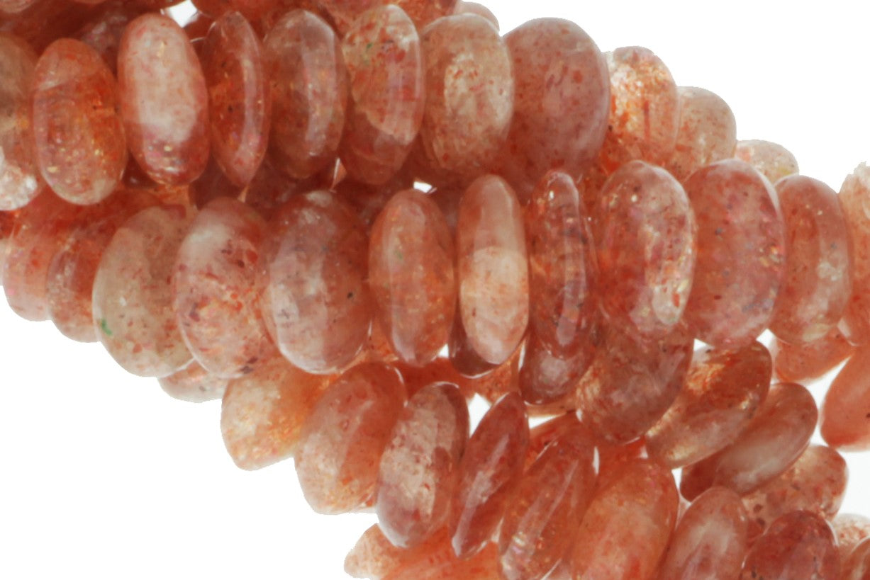 Brown Sunstone 6mm German Cut Smooth Rondelles