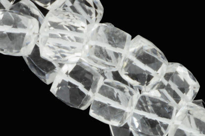 Clear Rock Crystal Quartz 8mm Faceted Cubes