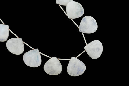 Blue Rainbow Moonstone 15mm Faceted Heart Shaped Briolettes