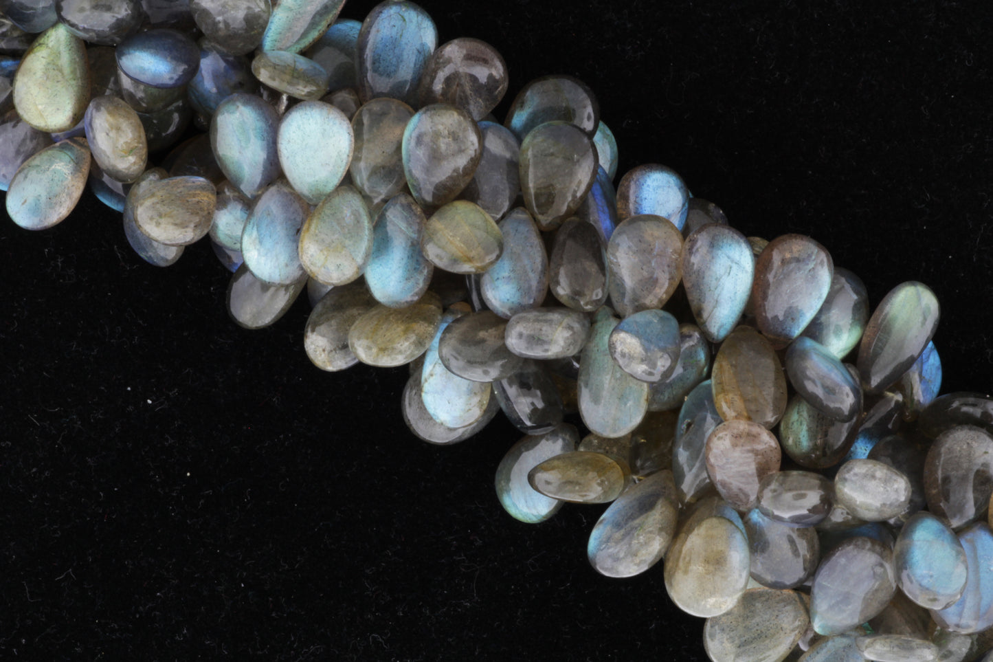 Blue Labradorite 12x8mm Smooth Pear Shaped Briolettes