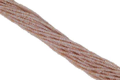 Light Pink Opal 3mm Faceted Rondelles