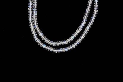 AAA Blue Rainbow Moonstone 4mm Faceted Rondelles