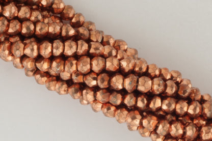 Rose Gold Plated Pyrite 3.5mm Faceted Rondelles